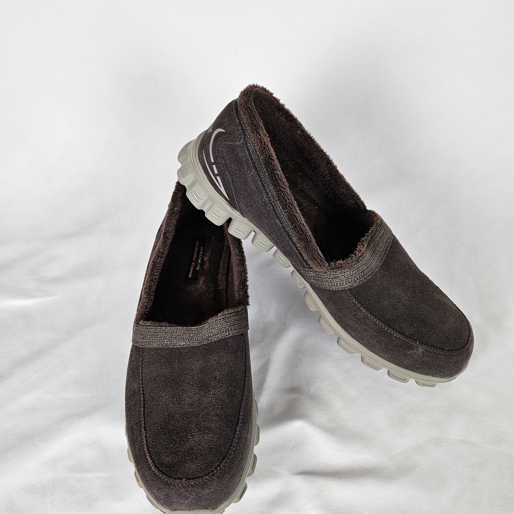 Skechers Brown Fleece Lined Loafers for Women Size 10